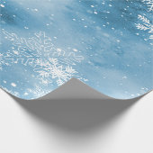 Winter Wonderland, Snow Blue Holiday Geschenkpapier (Ecke)