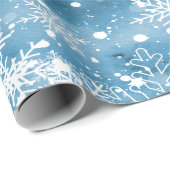 Winter Wonderland, Snow Blue Holiday Geschenkpapier (Rolleneckpunkt)