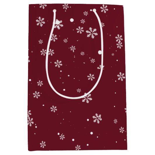 Winter Wonderland Snow Fall Elegante Mittlere Geschenktüte (Vorderseite)