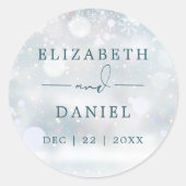 Winter Wonderland Snow Gastgeschenk Hochzeit Runder Aufkleber (Vorderseite)