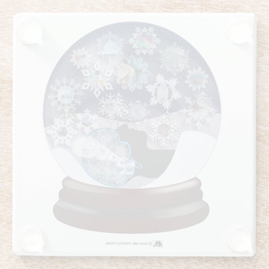 WINTER WONDERLAND SNOW GLOBE GLASUNTERSETZER (Rückseite)