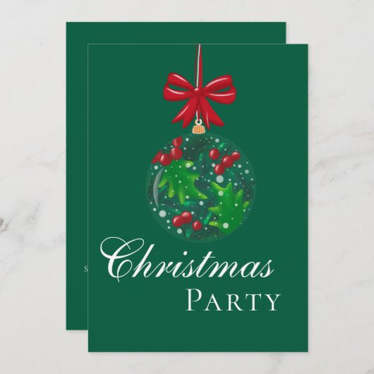 Winter Wonderland Snow Globe Weihnachts-Party Einladung (Vorne/Hinten)