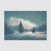 Winter Wonderland Snow Pine Tree Cloud Seidenpapier (Vorderseite)