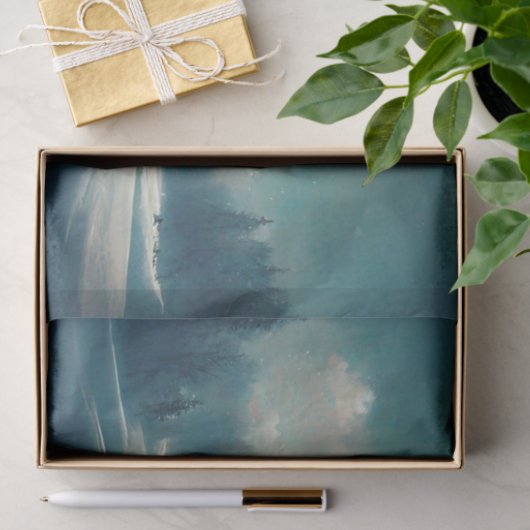 Winter Wonderland Snow Pine Tree Cloud Seidenpapier (Geschenk)