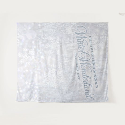 Winter Wonderland Snow Scene | Hintergrund für Par Wandteppich (Vorderseite (Horizontal))