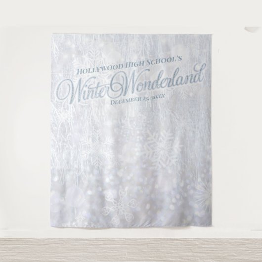 Winter Wonderland Snow Scene | Hintergrund für Par Wandteppich (Vorderseite)