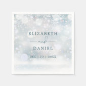 Winter Wonderland Snow Wedding Danke Serviette (Vorderseite)
