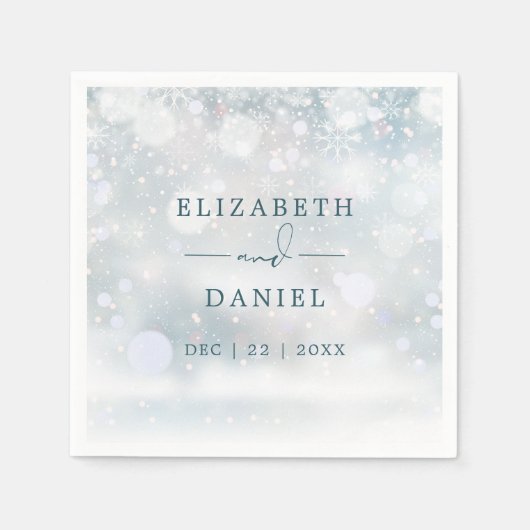 Winter Wonderland Snow Wedding Danke Serviette (Vorderseite)