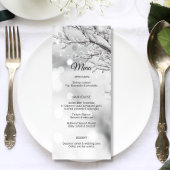 Winter Wonderland Snow Wedding MENU Menükarte