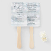 Winter Wonderland Snow Wedding Programm Hand Fan Fächer (Vorne und Hinten)