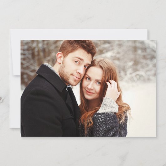 Winter Wonderland Snow Wedding Save The Date (Rückseite)