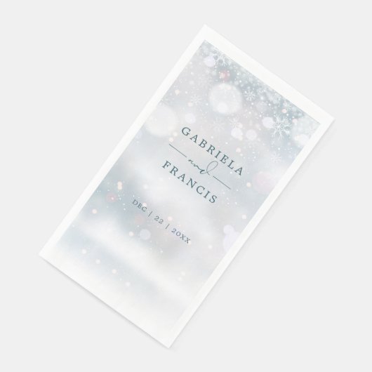Winter Wonderland Snow Wedding Serviette (Ecke)