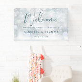 Winter Wonderland Snow Wedding Willkommen Banner (Insitu)