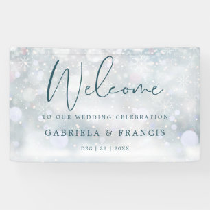 Winter Wonderland Snow Wedding Willkommen Banner