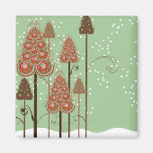 Winter Wonderland Snow Whimsical Weihnachtsbaumen Magnet (Vorne)