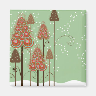 Winter Wonderland Snow Whimsical Weihnachtsbaumen Magnet