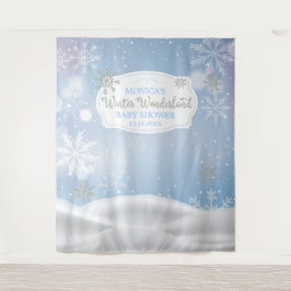 Winter Wonderland Snoweflakes backdrop Wandteppich