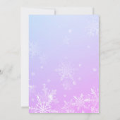 Winter Wonderland Snowflake 1. Geburtstag Einladung (Rückseite)