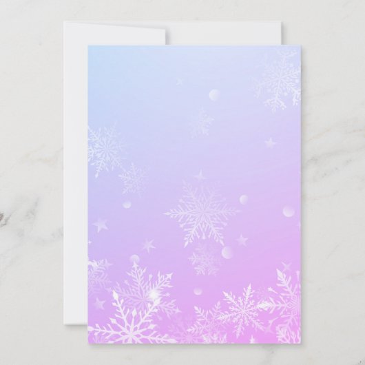 Winter Wonderland Snowflake 1. Geburtstag Einladung (Rückseite)