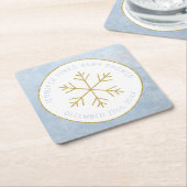 Winter Wonderland Snowflake Baby Dusche Untersetze Rechteckiger Pappuntersetzer (angewinkelt)