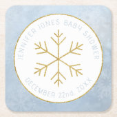 Winter Wonderland Snowflake Baby Dusche Untersetze Rechteckiger Pappuntersetzer (Vorderseite)