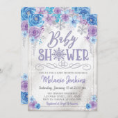 Winter Wonderland Snowflake Babydusche Einladung (Vorne/Hinten)