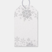 Winter Wonderland Snowflake Babydusche Silver Geschenkanhänger (Rückseite)