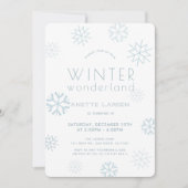 Winter Wonderland Snowflake Blue Geburtstag Einladung (Vorderseite)