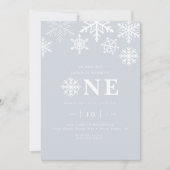 Winter Wonderland Snowflake Boys Blue Geburtstag Einladung (Vorderseite)