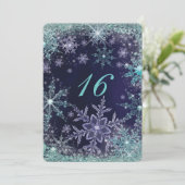 Winter Wonderland Snowflake Einladungen (Stehend Vorderseite)