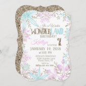 Winter Wonderland Snowflake Geburtstag Einladung (Vorne/Hinten)
