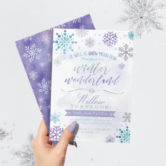 Winter Wonderland Snowflake Geburtstagseinladung Einladung