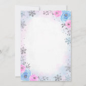 Winter Wonderland Snowflake Gender Reveve Einladun Einladung (Rückseite)
