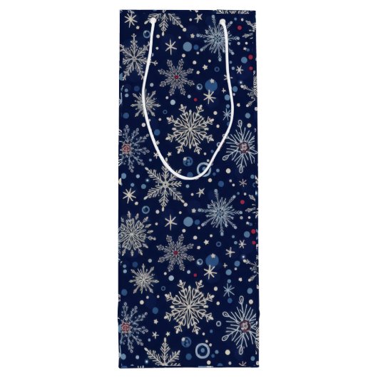 Winter Wonderland Snowflake Geschenktüte Für Weinflaschen (Rückseite)