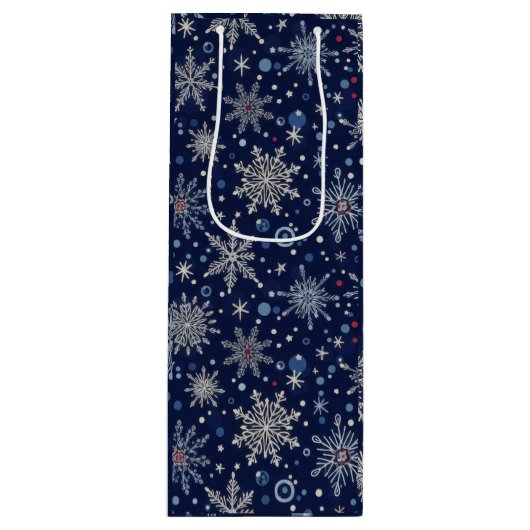 Winter Wonderland Snowflake Geschenktüte Für Weinflaschen (Vorderseite)