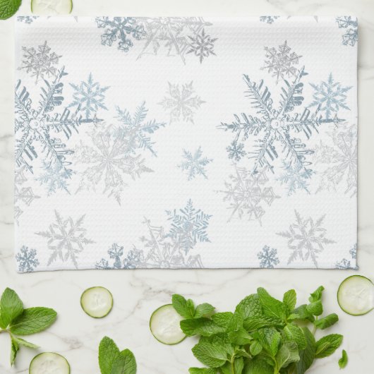 Winter Wonderland Snowflake Geschirrtuch (Gefaltet)