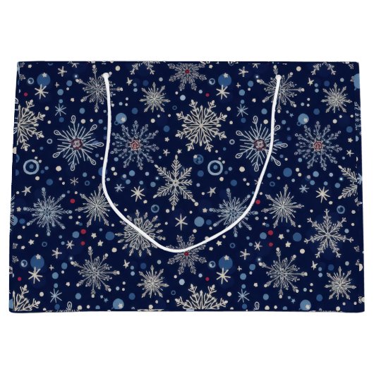 Winter Wonderland Snowflake Große Geschenktüte (Vorderseite)