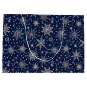 Winter Wonderland Snowflake Große Geschenktüte (Rückseite)
