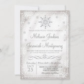 Winter Wonderland Snowflake Hochzeitseinladungen Einladung (Vorderseite)