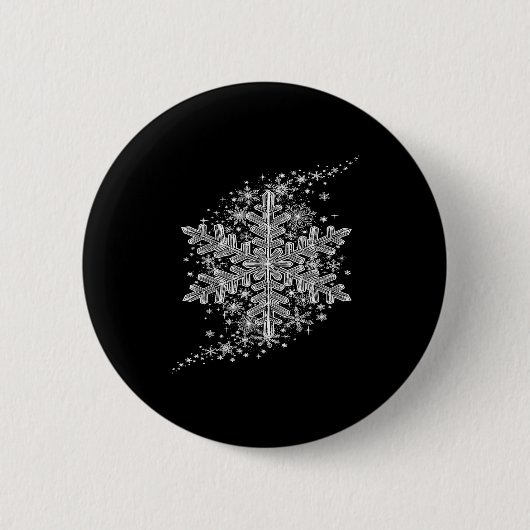 Winter Wonderland Snowflake Holiday Design For Men Button (Vorderseite)