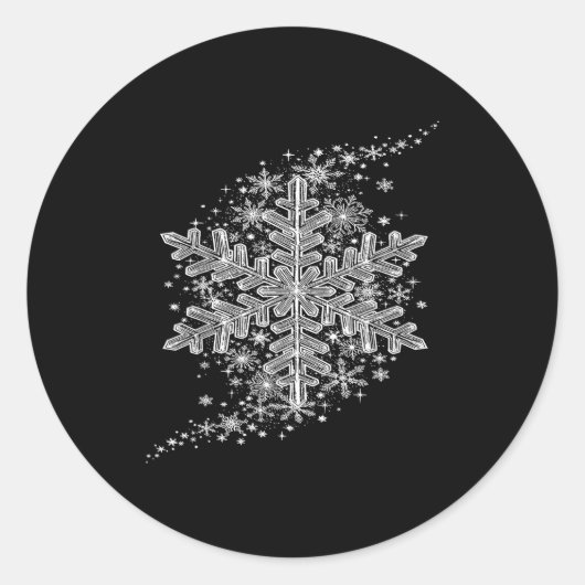 Winter Wonderland Snowflake Holiday Design For Men Runder Aufkleber (Vorderseite)