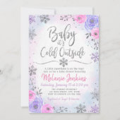 Winter Wonderland Snowflake Kinderdusche Einladung (Vorderseite)