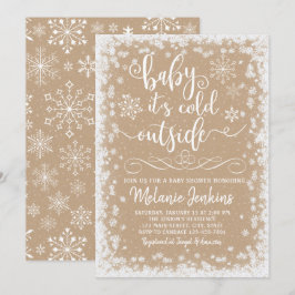Winter Wonderland Snowflake Kinderdusche Einladung
