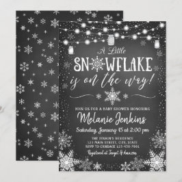 Winter Wonderland Snowflake Kinderdusche Einladung