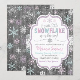 Winter Wonderland Snowflake Kinderdusche Einladung