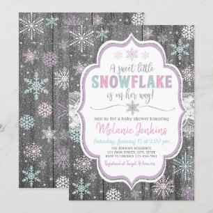 Winter Wonderland Snowflake Kinderdusche Einladung