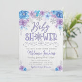 Winter Wonderland Snowflake Kinderdusche Einladung (Stehend Vorderseite)