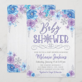 Winter Wonderland Snowflake Kinderdusche Einladung