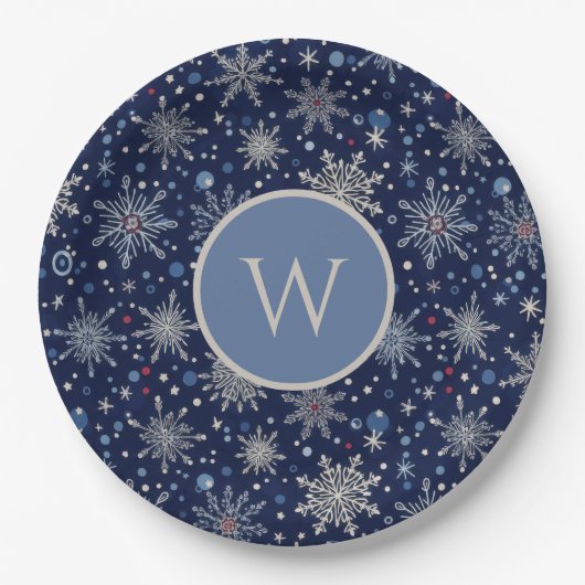 Winter Wonderland Snowflake Pappteller (Vorderseite)