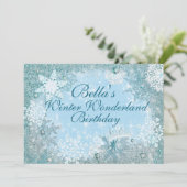 Winter Wonderland Snowflake Party Einladungen (Stehend Vorderseite)